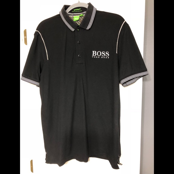 black and green hugo boss polo